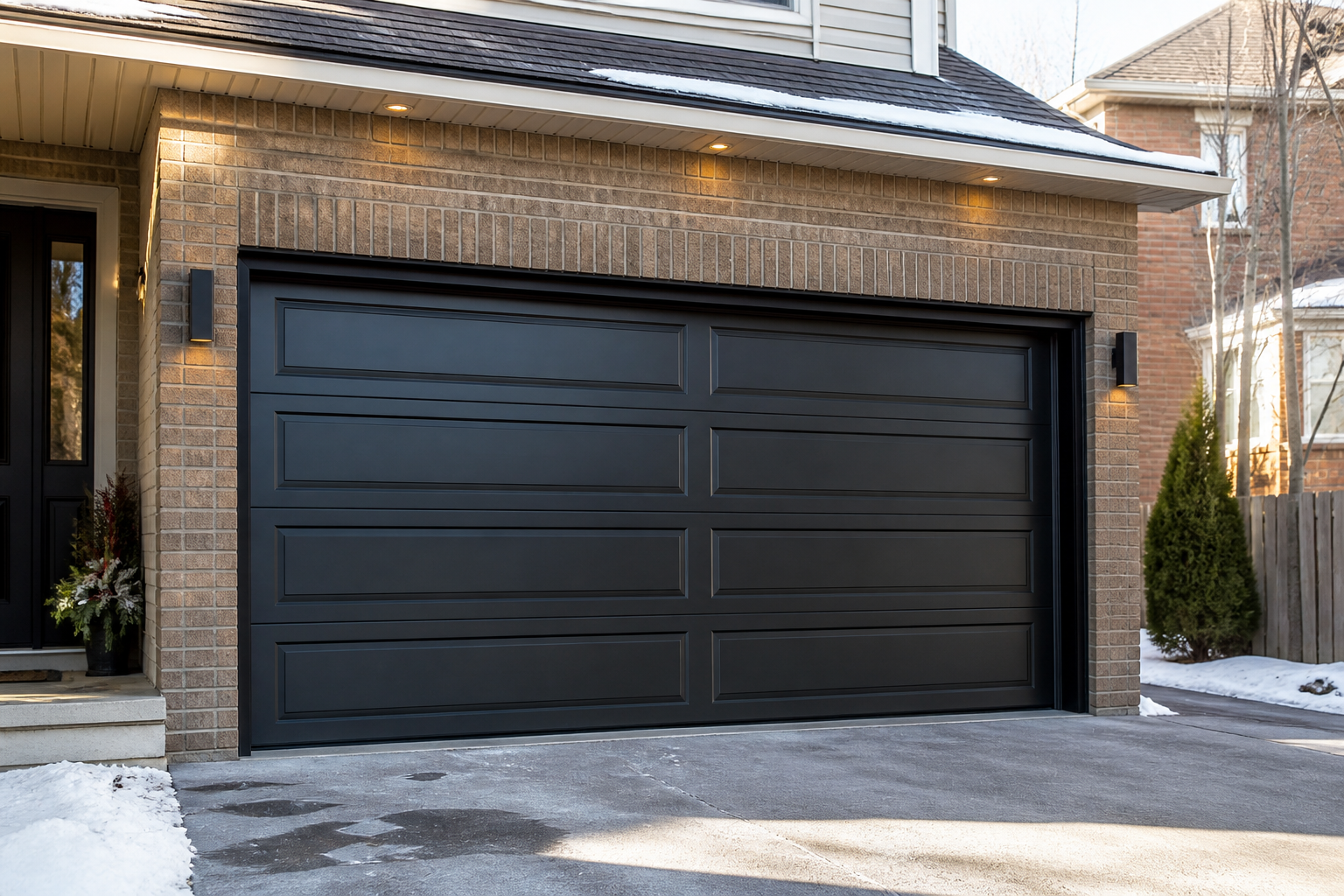 Insulated steel garage door installed on a residential home in the Greater Toronto Area