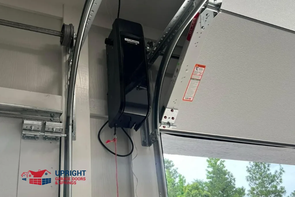 Upright garage door cable and roller repair equipment