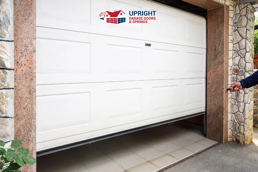 Upright residential garage door installation