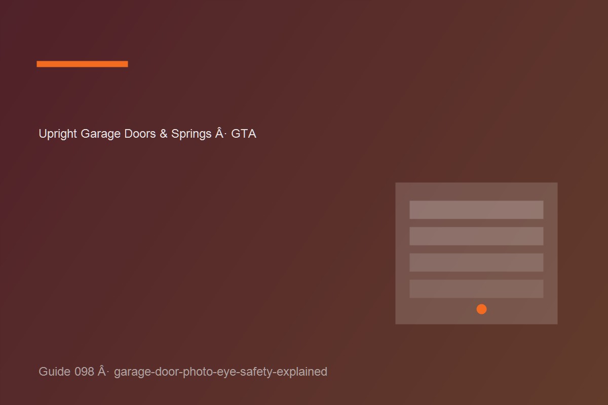 Garage door inspection illustrating garage door photo eye safety explained at a GTA home.