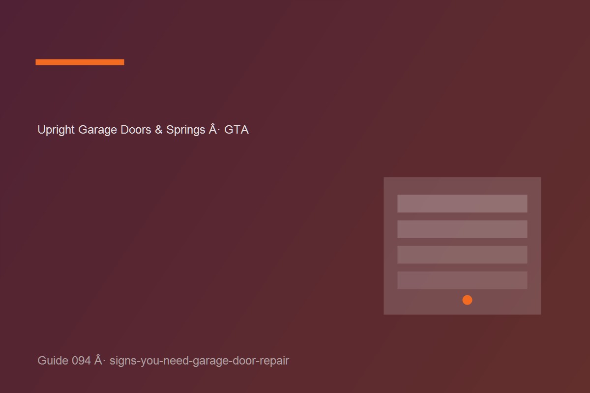 Garage door inspection illustrating signs you need garage door repair at a GTA home.