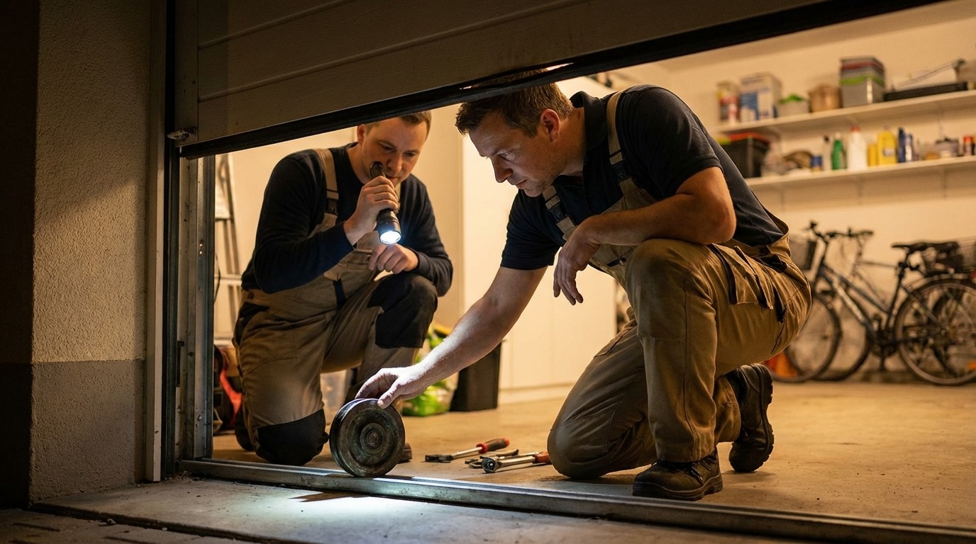 Garage door with slight misalignment and noisy rol 9db6bb3af7