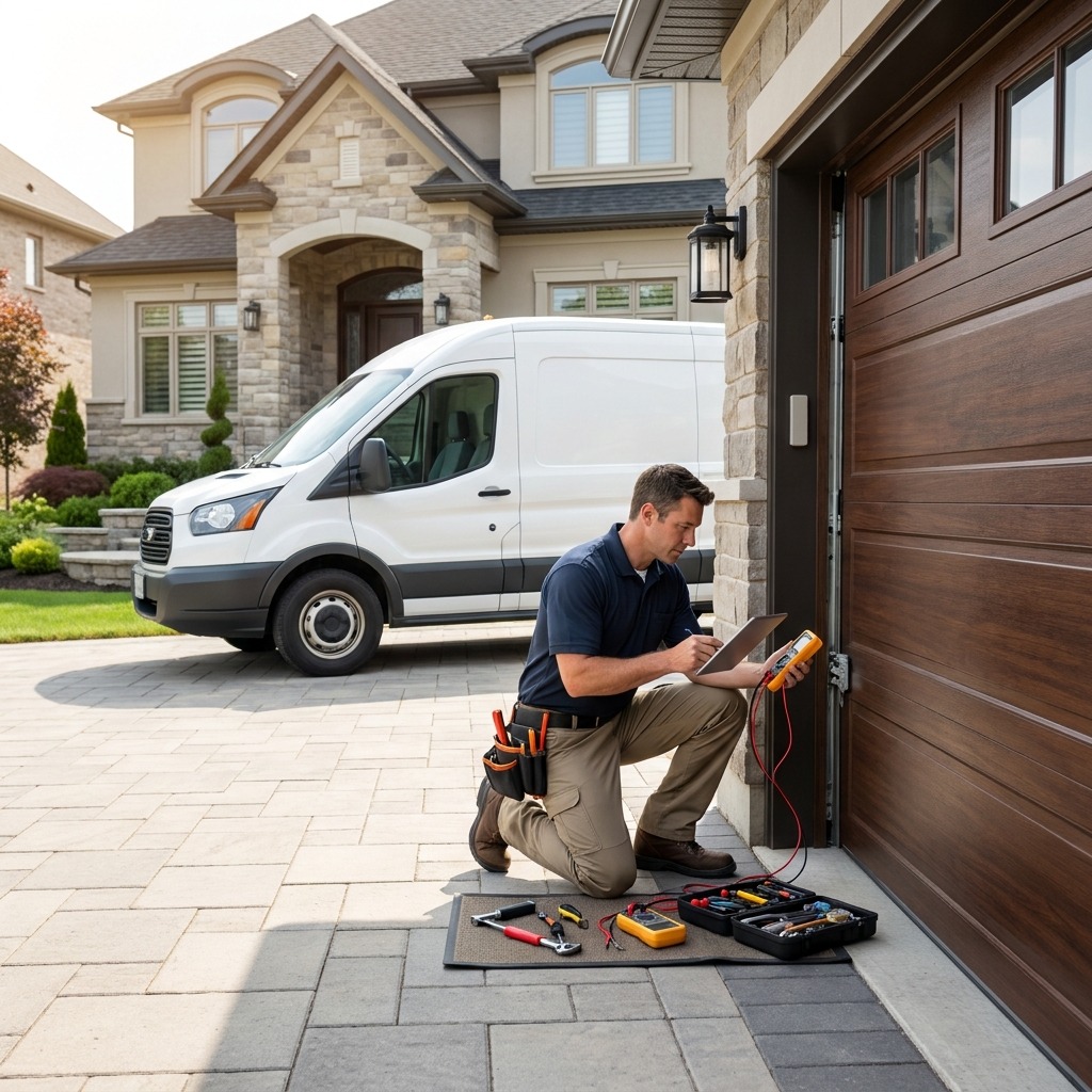 Certified technician executing precision Garage Door Roller Replacement & Track Tuning