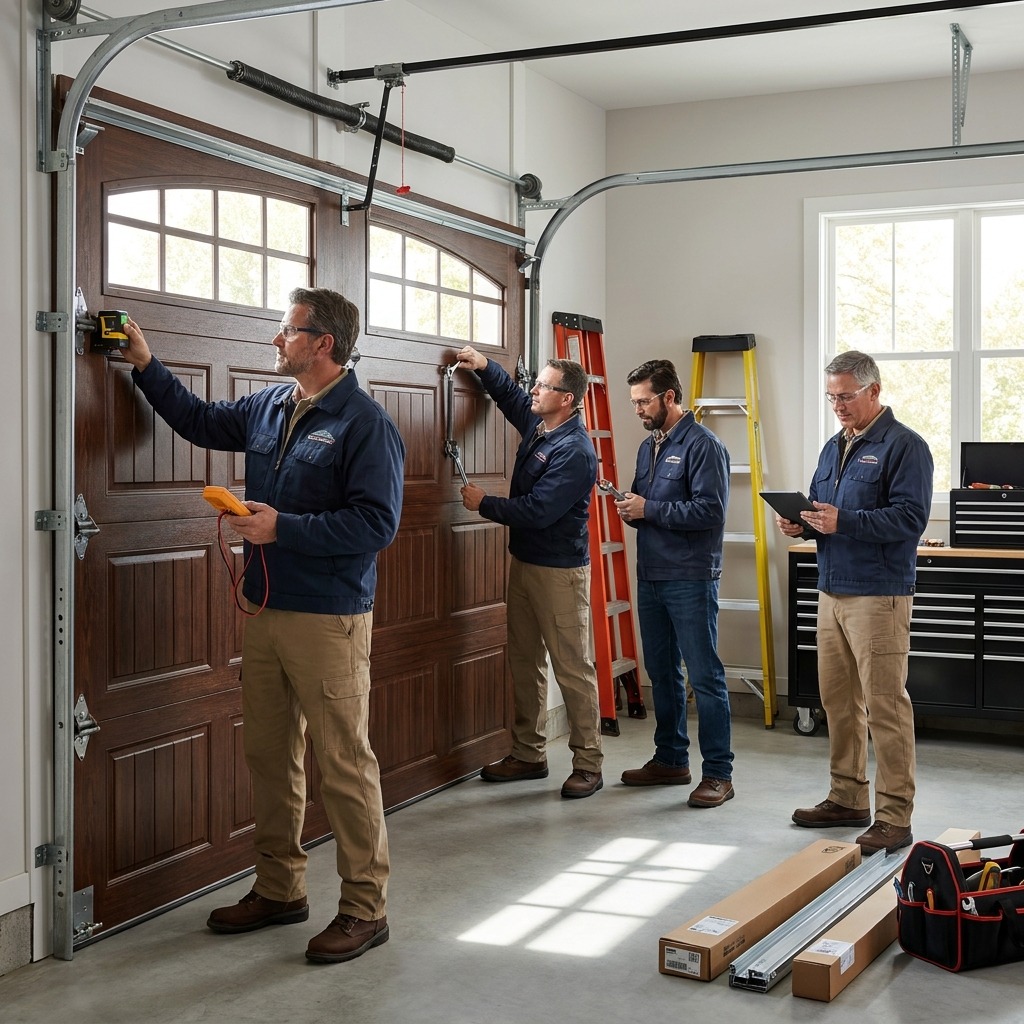 Professional Garage Door Installation & System Engineering and alignment audit
